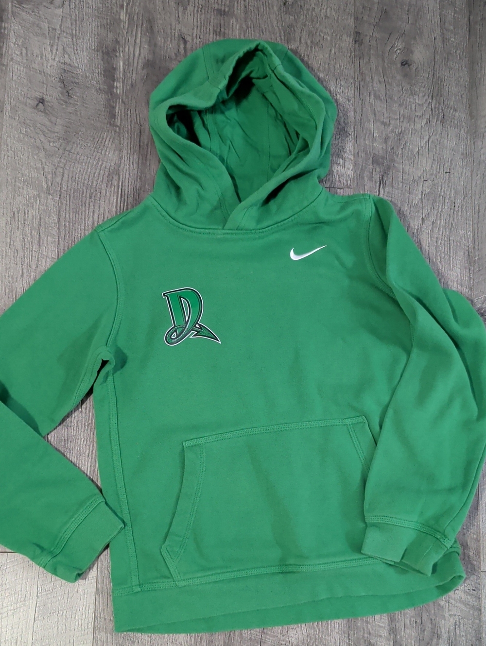 Nike Green Hooded Sweatshirt With Dragons Logo, Youth L